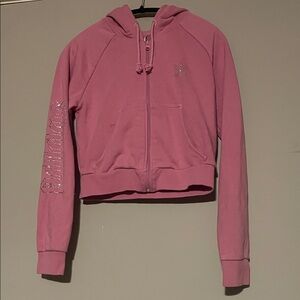 Adidas Pink Hoodie with Silver Logo